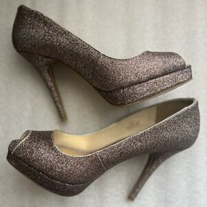 Steve Madden Kelle Multi-Colored Glitter Platform Pumps 8.5